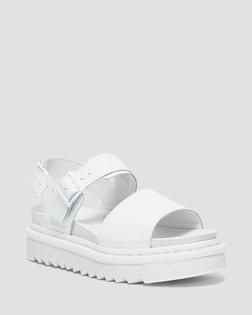 Dámské Sandály Gladiator Dr Martens Voss Mono Hydro Læder Bílé | CZ 484VRW